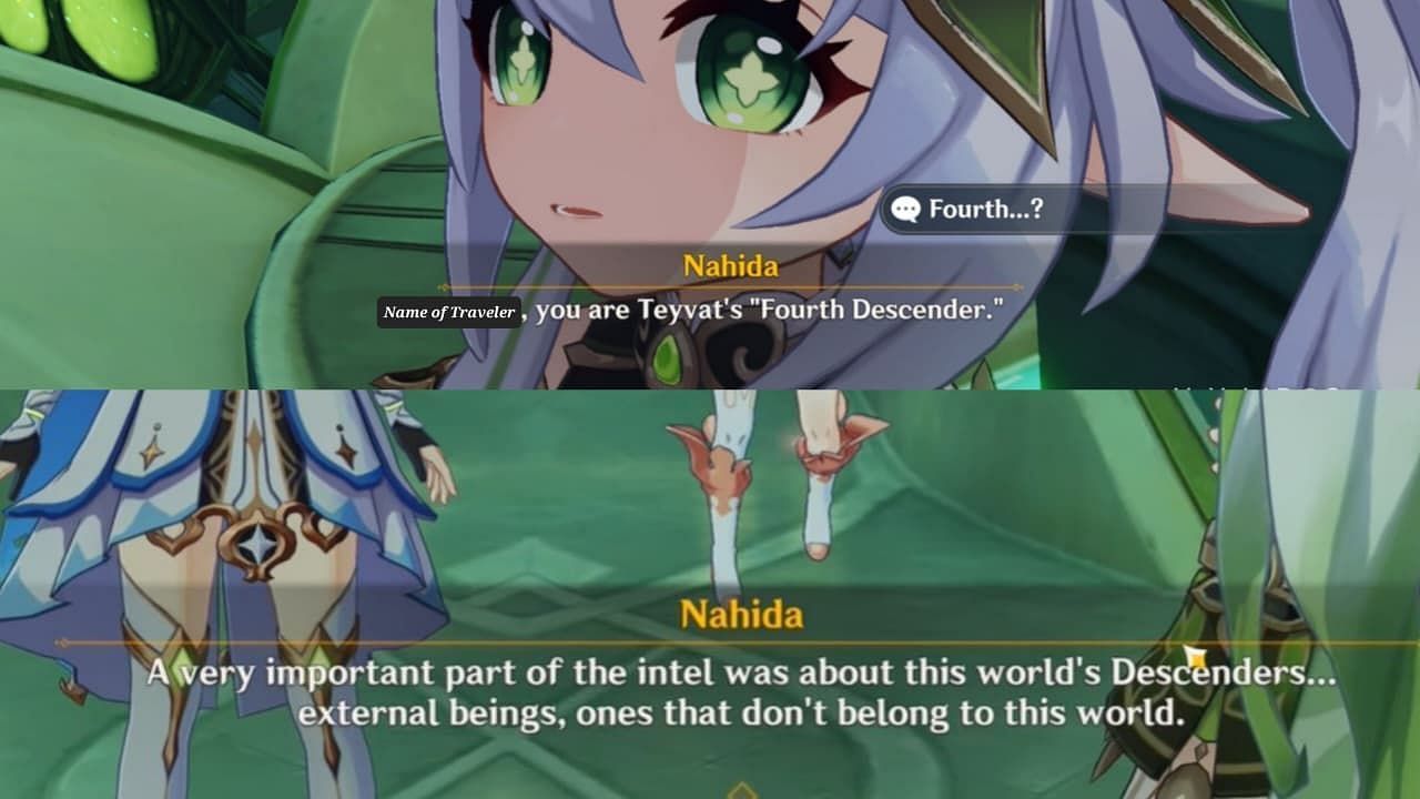 Nahida talks about the Descenders (Image via HoYoverse)